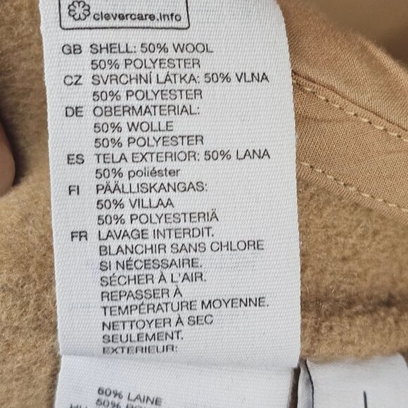 Womens 2 Business Casual Fall Winter Harvest Office Overcoat Tan & Other Stories - Picture 11 of 11